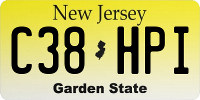 NJ license plate C38HPI