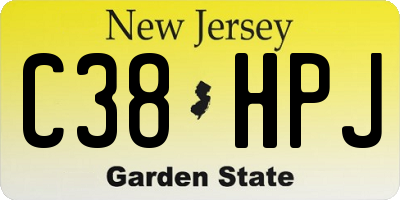 NJ license plate C38HPJ