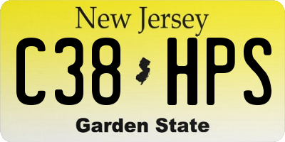 NJ license plate C38HPS