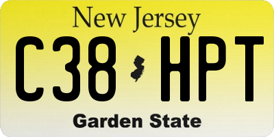 NJ license plate C38HPT