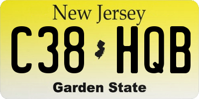 NJ license plate C38HQB