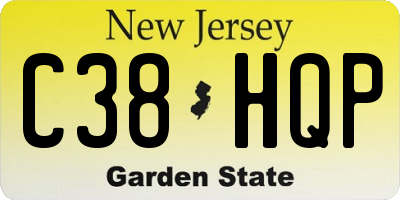 NJ license plate C38HQP