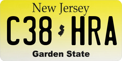 NJ license plate C38HRA