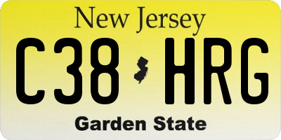 NJ license plate C38HRG