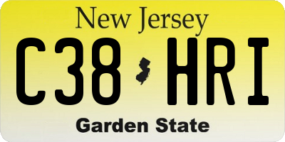 NJ license plate C38HRI