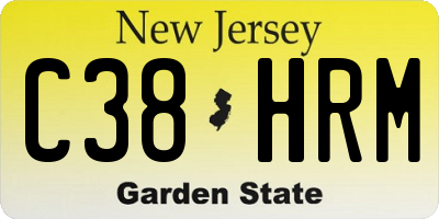 NJ license plate C38HRM