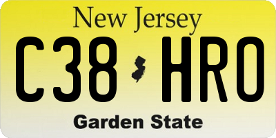 NJ license plate C38HRO