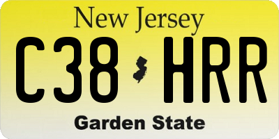 NJ license plate C38HRR