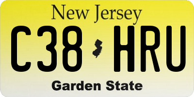 NJ license plate C38HRU
