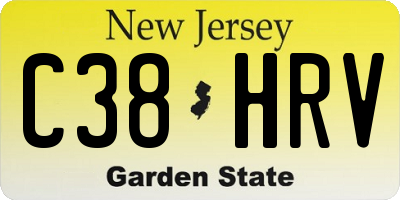 NJ license plate C38HRV