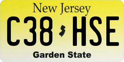 NJ license plate C38HSE