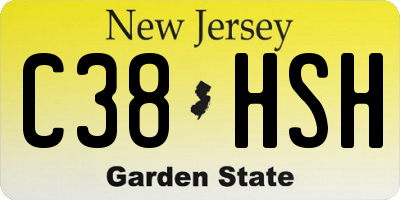 NJ license plate C38HSH