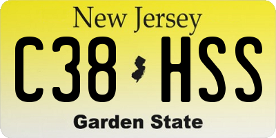 NJ license plate C38HSS