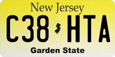 NJ license plate C38HTA