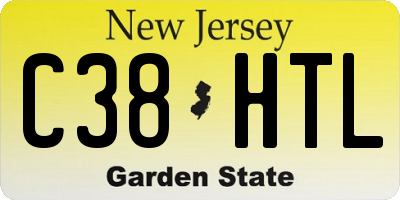 NJ license plate C38HTL