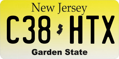 NJ license plate C38HTX