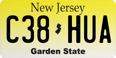 NJ license plate C38HUA