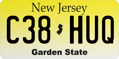 NJ license plate C38HUQ