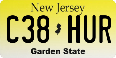 NJ license plate C38HUR