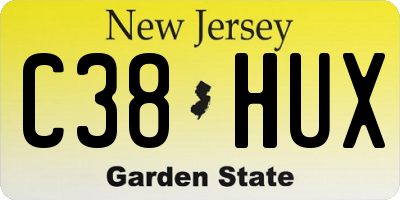 NJ license plate C38HUX
