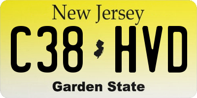 NJ license plate C38HVD
