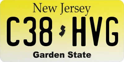 NJ license plate C38HVG