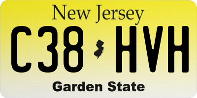 NJ license plate C38HVH
