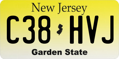 NJ license plate C38HVJ