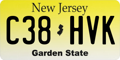 NJ license plate C38HVK