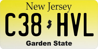 NJ license plate C38HVL