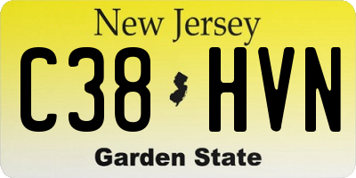 NJ license plate C38HVN