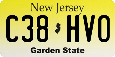 NJ license plate C38HVO