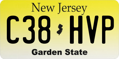NJ license plate C38HVP