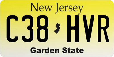 NJ license plate C38HVR