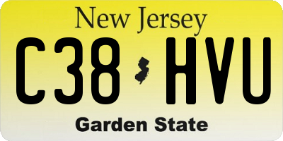 NJ license plate C38HVU