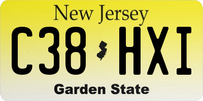 NJ license plate C38HXI