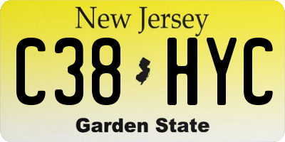 NJ license plate C38HYC