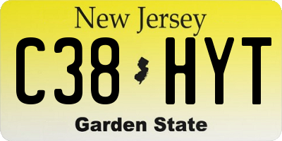 NJ license plate C38HYT