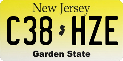 NJ license plate C38HZE