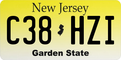 NJ license plate C38HZI