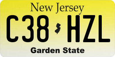 NJ license plate C38HZL