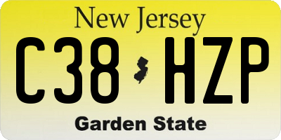 NJ license plate C38HZP