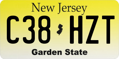 NJ license plate C38HZT