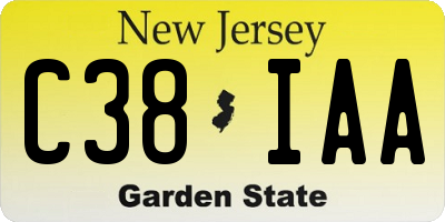 NJ license plate C38IAA