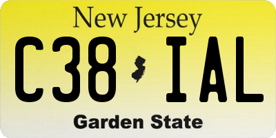 NJ license plate C38IAL