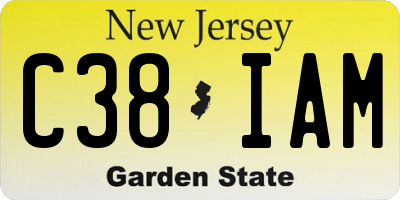 NJ license plate C38IAM