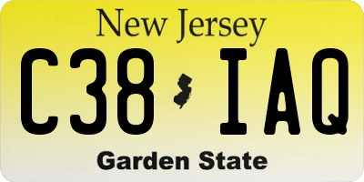 NJ license plate C38IAQ