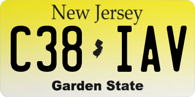 NJ license plate C38IAV