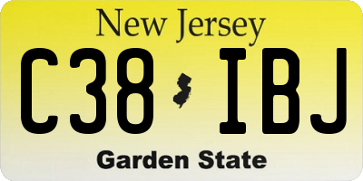 NJ license plate C38IBJ