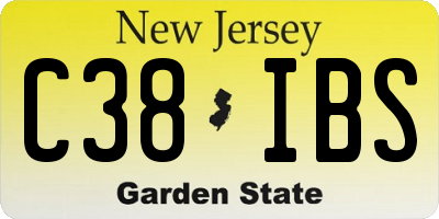 NJ license plate C38IBS